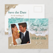 Beach Waves Sandy Toes Salty Kisses Foto Postkarte (Vorne/Hinten)