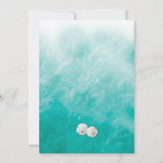 Beach Waves Sandy Toes Salty Kisses Wedding Invite Einladung (Rückseite)