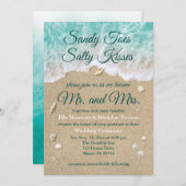 Beach Waves Sandy Toes Salty Kisses Wedding Invite Einladung (Vorne/Hinten)