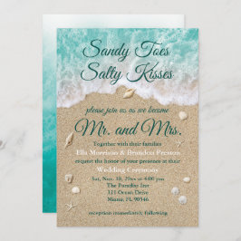 Beach Waves Sandy Toes Salty Kisses Wedding Invite Einladung
