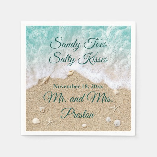 Beach Waves Sandy Toes Serviette (Vorderseite)