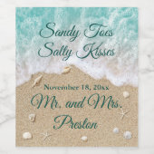 Beach Waves Sandy Toes Weinetikett (Einzelnes Label)