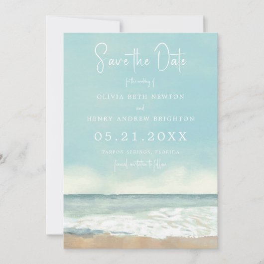 Beach Waves Save the Date (Vorderseite)