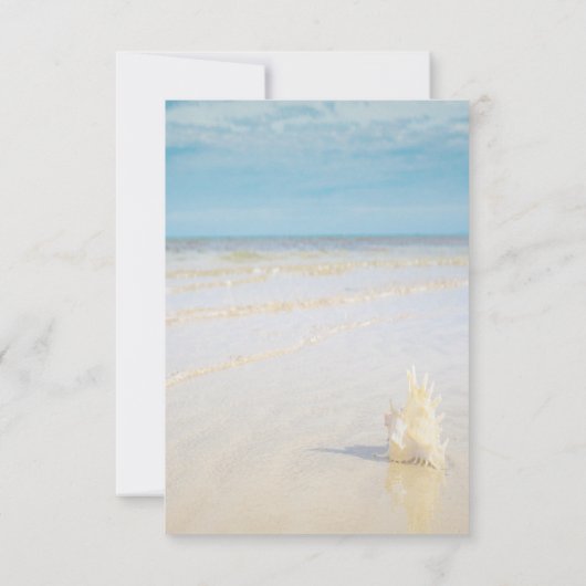 Beach Waves Seashell Probe Dinner Einladung (Rückseite)