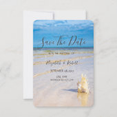 Beach Waves Seashell Save the Date (Vorderseite)
