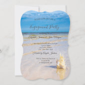 Beach Waves Seashell Verlobung Einladung (Vorderseite)