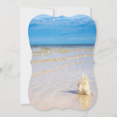 Beach Waves Seashell Verlobung Einladung (Rückseite)
