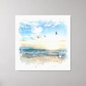 *~* Beach Waves Sonnenuntergang AR7 Leinwanddruck (Vorderseite)