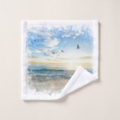 *~* Beach Waves Sonnenuntergang Sonnenuntergang AR Badhandtuch Set (Waschlappen)