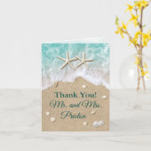 Beach Waves & Starfish Foto Vielen Dank für Ihre K Karte (Gelbe Blume)