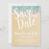 Beach Waves und Sand Save the Date Einladung (Vorderseite)
