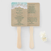 Beach Waves und Starfish Hochzeitsprogramm Fächer (Vorne und Hinten)