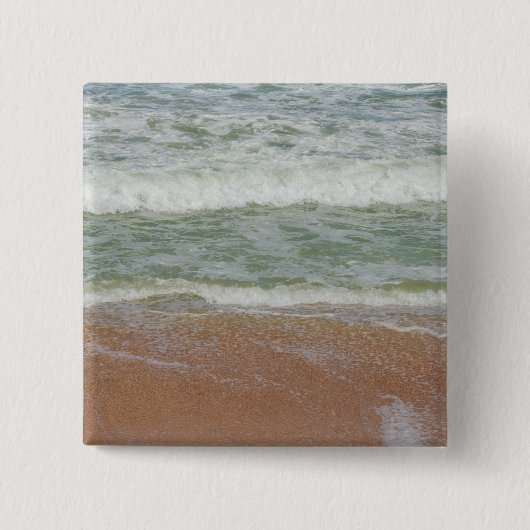 Beach Waves Water Sand Ocean Natur Landschaftliche Button (Vorderseite)