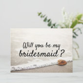 Beach Waves Wedding Bridesmaid Einladung (Stehend Vorderseite)