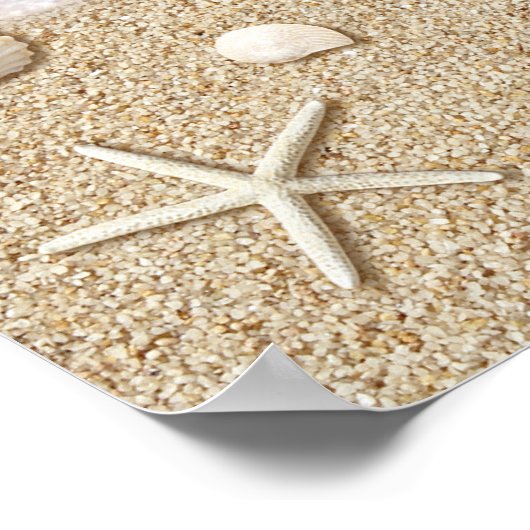 Beach Waves Wedding Poster (Ecke)