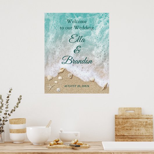 Beach Waves Wedding Poster (Küche)