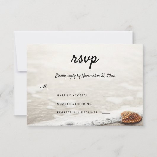 Beach Waves Wedding RSVP Karte (Vorderseite)