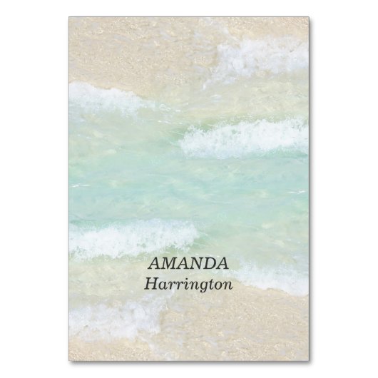 Beach Waves Zartierte Platzkarten Tischnummer (Vorderseite)