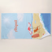 Beach Way by the Water, Name, Parasol, Chair Strandtuch (Vorderseite)