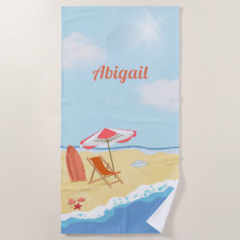 Beach Way by the Water, Name, Parasol, Chair Strandtuch