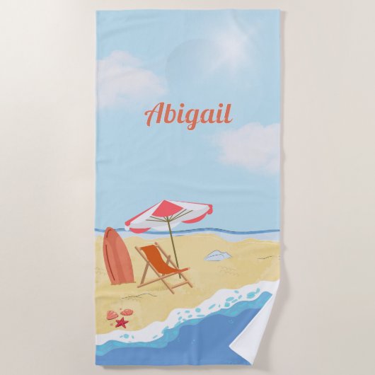 Beach Way by the Water, Name, Parasol, Chair Strandtuch (Vorderseite)