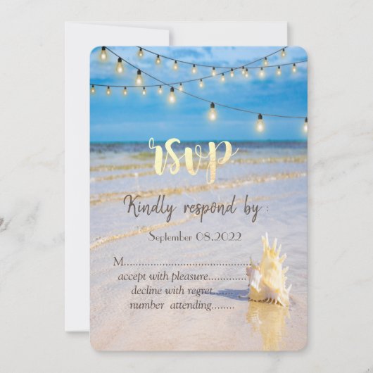 Beach Weaves String Lights Seashell UAWG Einladung (Vorderseite)