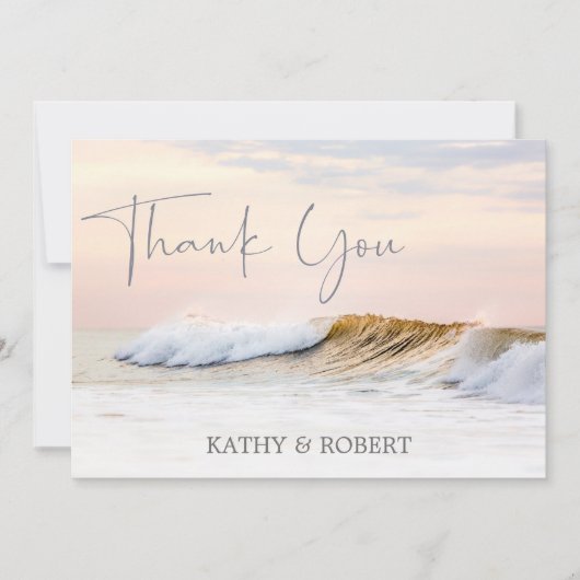 BEACH WEDD DANKE KARTE | OCEAN SUNSET (Vorderseite)