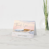 BEACH WEDD DANKE KARTE | OCEAN SUNSET FOLGT (Vorderseite)
