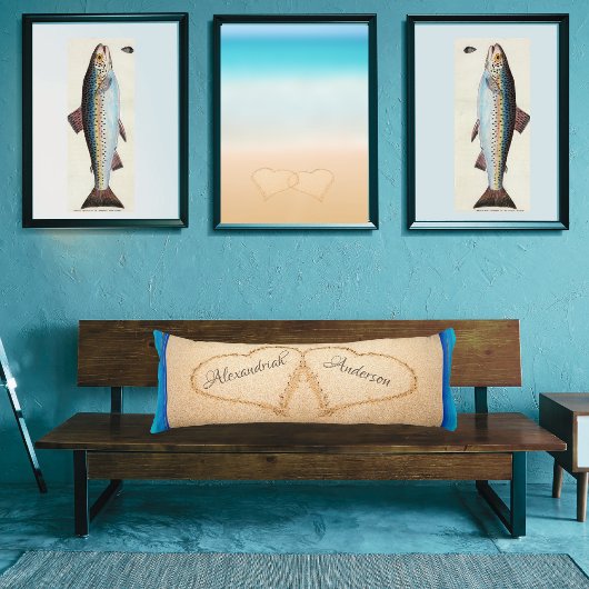 Beach Wedding 2 Herz im Sandkissen Seitenschläferkissen