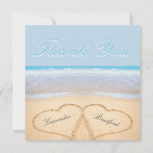 Beach Wedding 2 Herz in the Sand Wedding Danke (Rückseite)