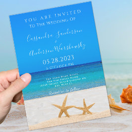 Beach Wedding 2 Starfish in Sand Einladung