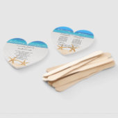 Beach Wedding 2 Starfish in Sand Wedding Hand Fan Fächer (Non-assembled)