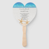 Beach Wedding 2 Starfish in Sand Wedding Hand Fan Fächer (Vorderseite)