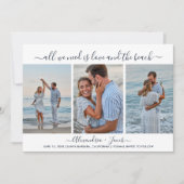 Beach Wedding 3 Photo Save the Date (Vorderseite)