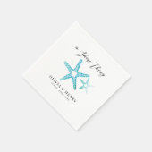 Beach Wedding "A Shore Thing" Starfish Serviette (Ecke)