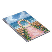 Beach Wedding Aisle Floral Watercolor Notizblock (Rechte Seite)