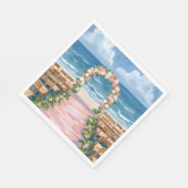 Beach Wedding Aisle Floral Watercolor Serviette (Ecke)
