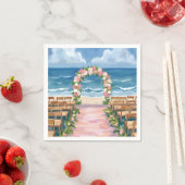 Beach Wedding Aisle Floral Watercolor Serviette (Beispiel)