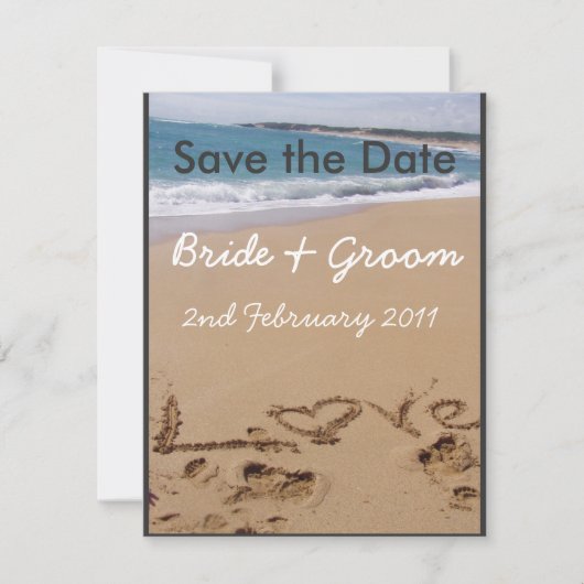 Beach Wedding - Ändern Sie die Farbe, um Ihr Thema Save The Date (Vorderseite)