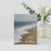Beach Wedding Ankündigung Datum freihalten Postcar (Stehend Vorderseite)
