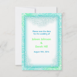 Beach Wedding Aqua und White Save the Date