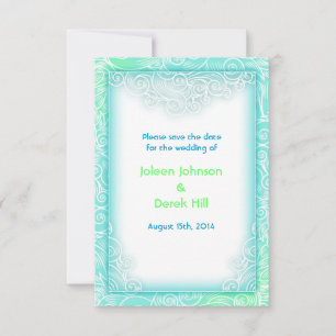 Beach Wedding Aqua und White Save the Date