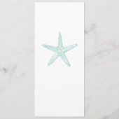 Beach Wedding Aquamarin Blue Starfish Modern Menükarte (Rückseite)