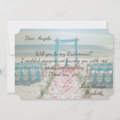 Beach Wedding Arbor Bridesmaid Card Einladung (Rückseite)
