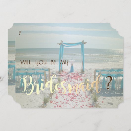 Beach Wedding Arbor Bridesmaid Card Einladung (Vorne/Hinten)
