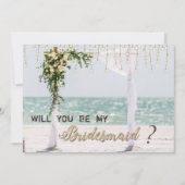 Beach Wedding Arbor Floral Bridesmaid Card Einladung (Vorderseite)