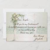 Beach Wedding Arbor Floral Bridesmaid Card Einladung (Rückseite)