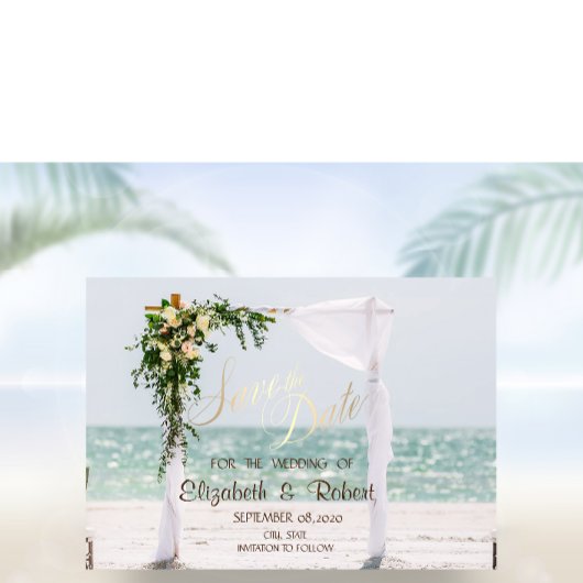 Beach Wedding Arbor Floral Save the Date