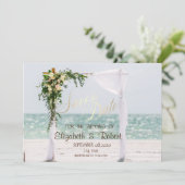 Beach Wedding Arbor Floral Save the Date (Stehend Vorderseite)