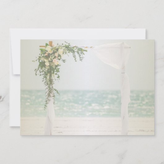 Beach Wedding Arbor Floral Save the Date (Rückseite)